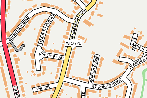 WR3 7PL map - OS OpenMap – Local (Ordnance Survey)