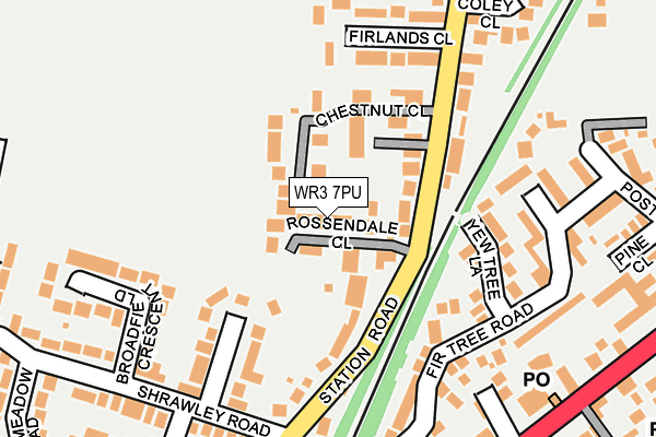 WR3 7PU map - OS OpenMap – Local (Ordnance Survey)