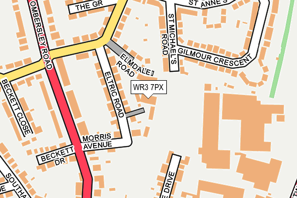 WR3 7PX map - OS OpenMap – Local (Ordnance Survey)