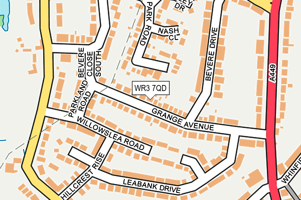 WR3 7QD map - OS OpenMap – Local (Ordnance Survey)