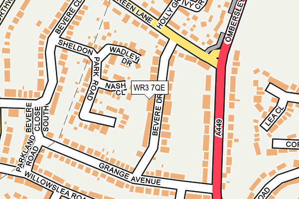 WR3 7QE map - OS OpenMap – Local (Ordnance Survey)