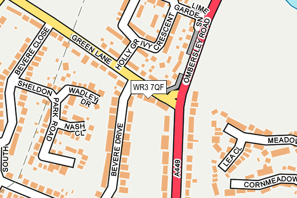 WR3 7QF map - OS OpenMap – Local (Ordnance Survey)