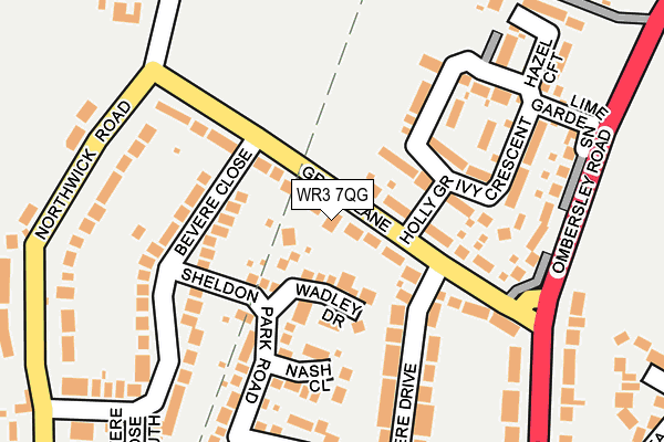 WR3 7QG map - OS OpenMap – Local (Ordnance Survey)