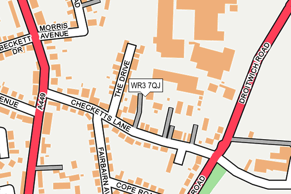 WR3 7QJ map - OS OpenMap – Local (Ordnance Survey)