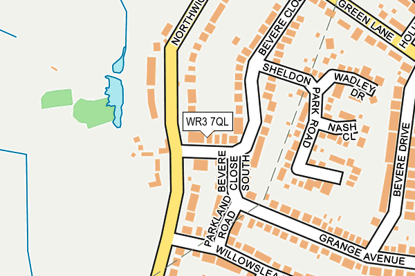WR3 7QL map - OS OpenMap – Local (Ordnance Survey)