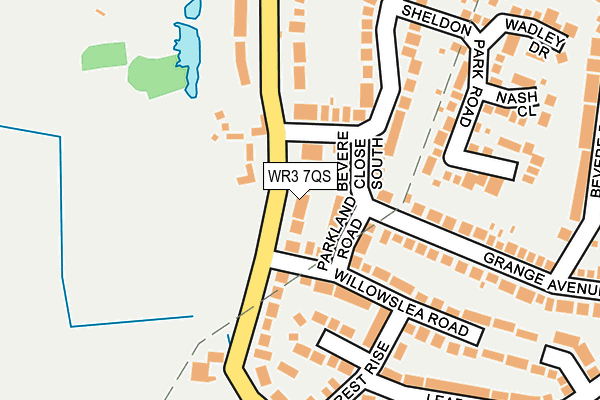 WR3 7QS map - OS OpenMap – Local (Ordnance Survey)