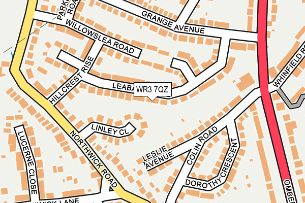 WR3 7QZ map - OS OpenMap – Local (Ordnance Survey)
