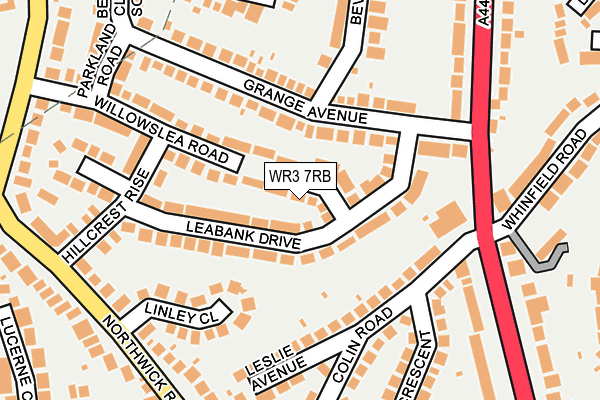 WR3 7RB map - OS OpenMap – Local (Ordnance Survey)