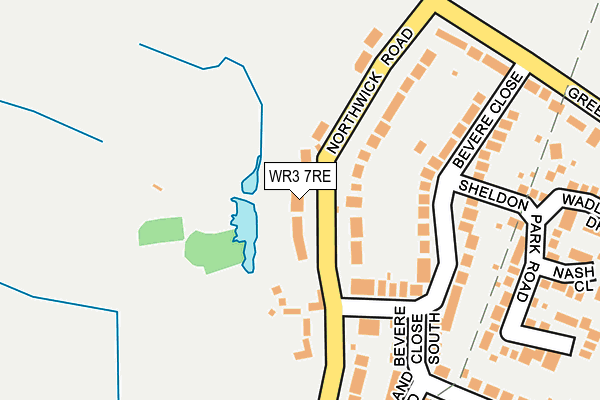 WR3 7RE map - OS OpenMap – Local (Ordnance Survey)