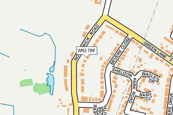 WR3 7RF map - OS OpenMap – Local (Ordnance Survey)