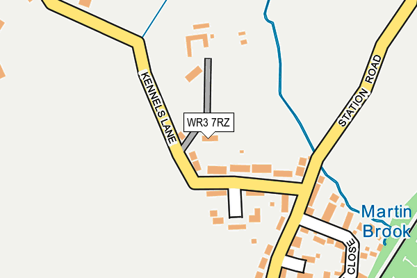 WR3 7RZ map - OS OpenMap – Local (Ordnance Survey)