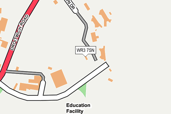 WR3 7SN map - OS OpenMap – Local (Ordnance Survey)