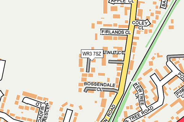 WR3 7SZ map - OS OpenMap – Local (Ordnance Survey)
