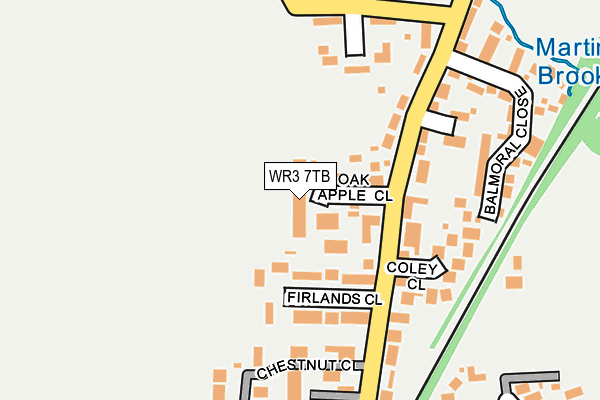 WR3 7TB map - OS OpenMap – Local (Ordnance Survey)