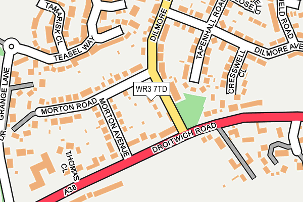 WR3 7TD map - OS OpenMap – Local (Ordnance Survey)