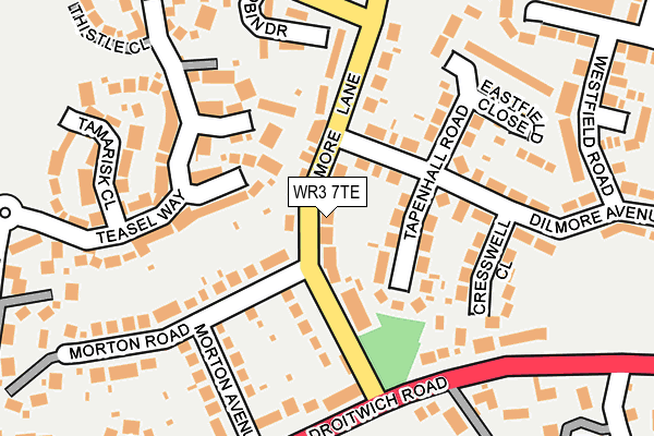 WR3 7TE map - OS OpenMap – Local (Ordnance Survey)