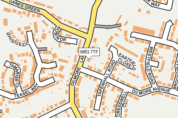 WR3 7TF map - OS OpenMap – Local (Ordnance Survey)