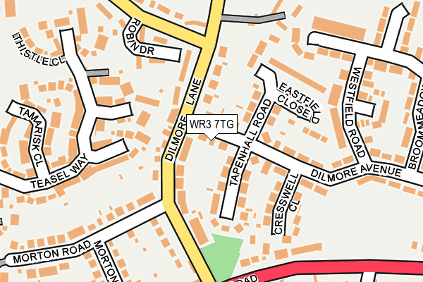 WR3 7TG map - OS OpenMap – Local (Ordnance Survey)
