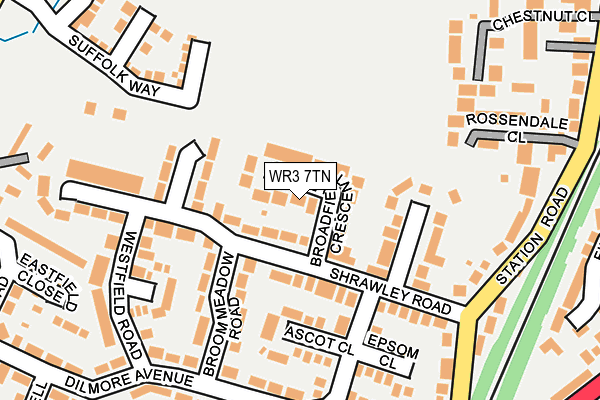 WR3 7TN map - OS OpenMap – Local (Ordnance Survey)