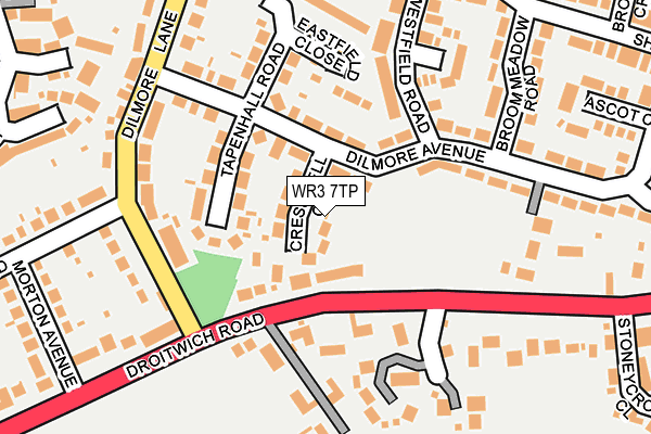 WR3 7TP map - OS OpenMap – Local (Ordnance Survey)