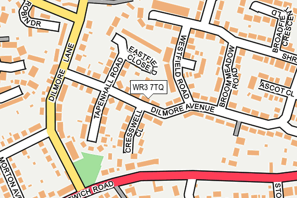 WR3 7TQ map - OS OpenMap – Local (Ordnance Survey)