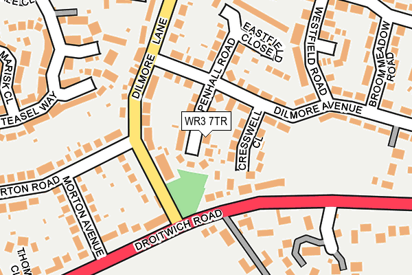 WR3 7TR map - OS OpenMap – Local (Ordnance Survey)