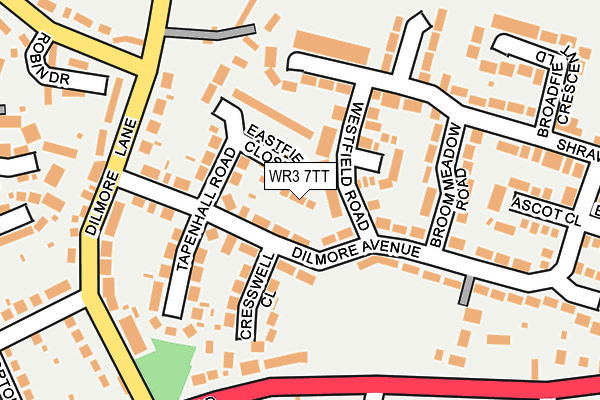 WR3 7TT map - OS OpenMap – Local (Ordnance Survey)