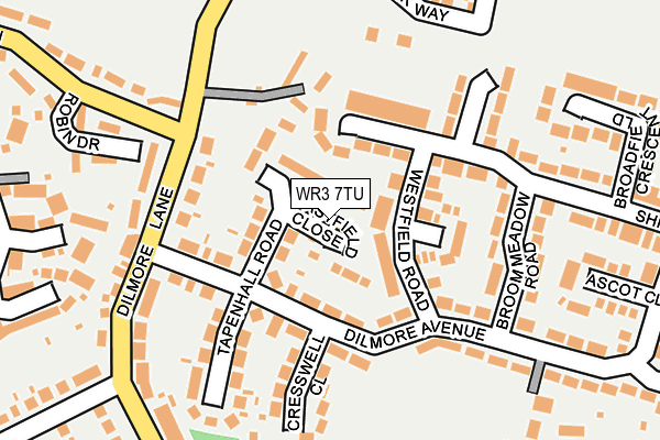 WR3 7TU map - OS OpenMap – Local (Ordnance Survey)