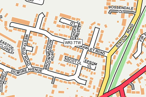 WR3 7TW map - OS OpenMap – Local (Ordnance Survey)