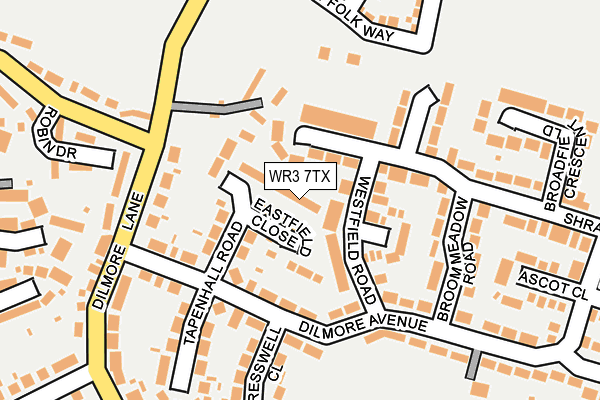 WR3 7TX map - OS OpenMap – Local (Ordnance Survey)