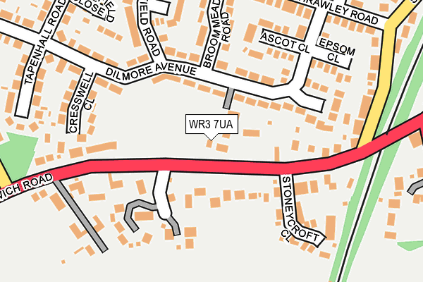 WR3 7UA map - OS OpenMap – Local (Ordnance Survey)