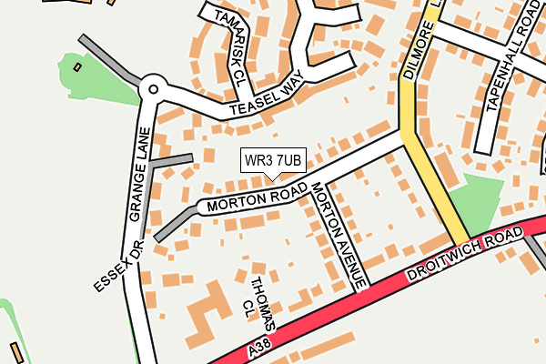 WR3 7UB map - OS OpenMap – Local (Ordnance Survey)