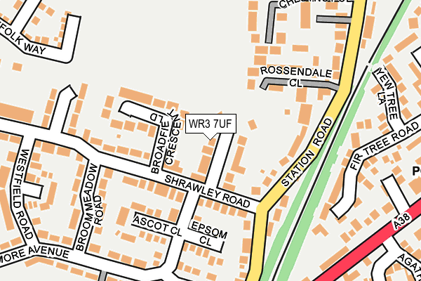 WR3 7UF map - OS OpenMap – Local (Ordnance Survey)
