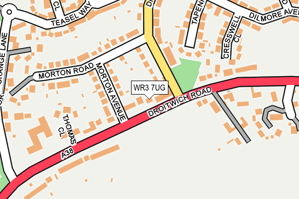 WR3 7UG map - OS OpenMap – Local (Ordnance Survey)