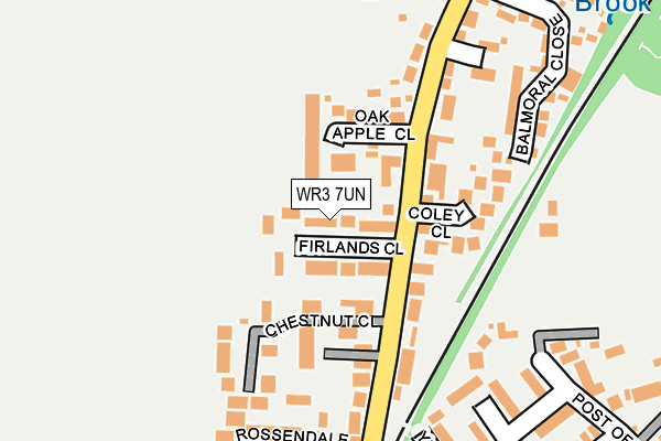 WR3 7UN map - OS OpenMap – Local (Ordnance Survey)