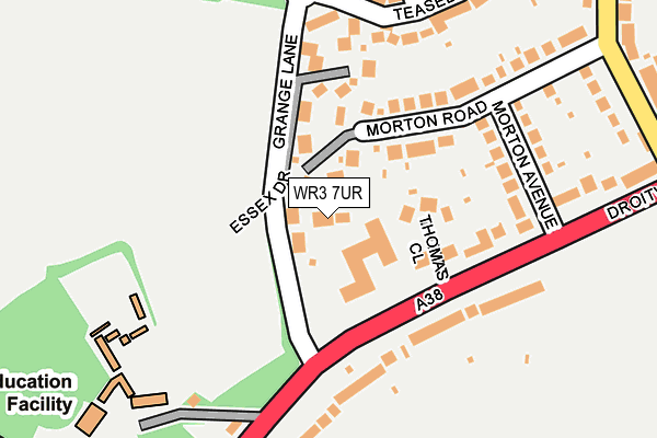 WR3 7UR map - OS OpenMap – Local (Ordnance Survey)