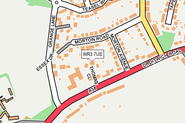 WR3 7US map - OS OpenMap – Local (Ordnance Survey)
