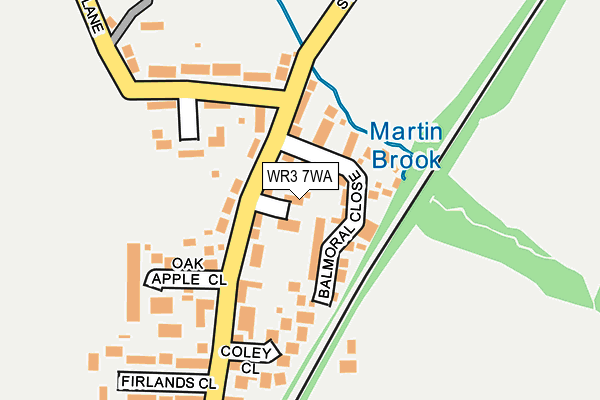WR3 7WA map - OS OpenMap – Local (Ordnance Survey)