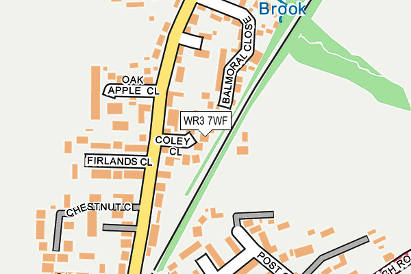 WR3 7WF map - OS OpenMap – Local (Ordnance Survey)