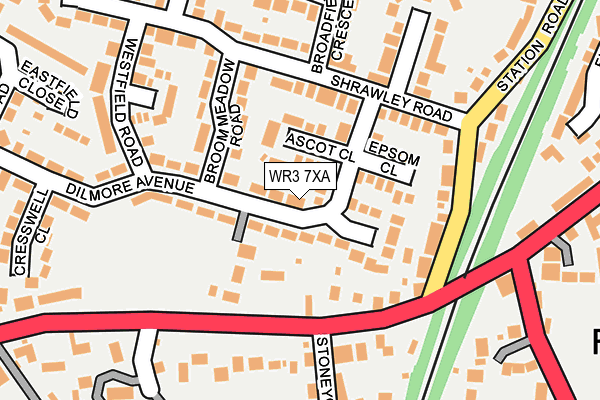 WR3 7XA map - OS OpenMap – Local (Ordnance Survey)