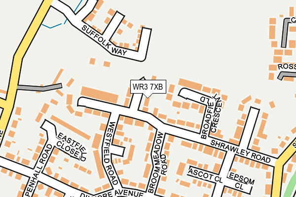 WR3 7XB map - OS OpenMap – Local (Ordnance Survey)