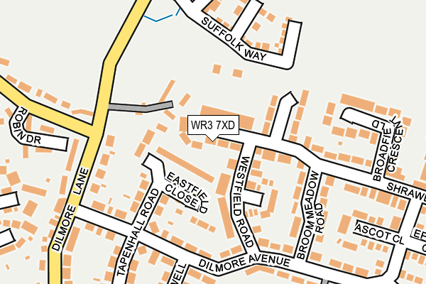 WR3 7XD map - OS OpenMap – Local (Ordnance Survey)