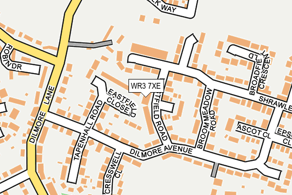 WR3 7XE map - OS OpenMap – Local (Ordnance Survey)