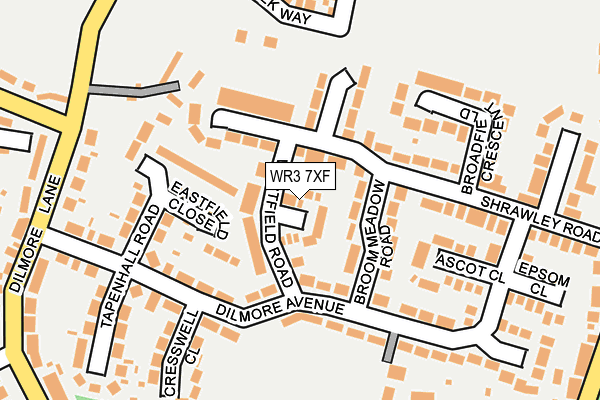 WR3 7XF map - OS OpenMap – Local (Ordnance Survey)
