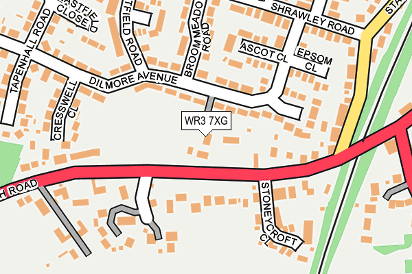 WR3 7XG map - OS OpenMap – Local (Ordnance Survey)