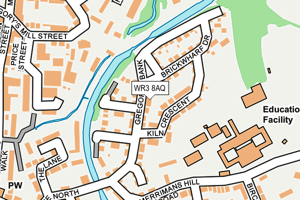WR3 8AQ map - OS OpenMap – Local (Ordnance Survey)