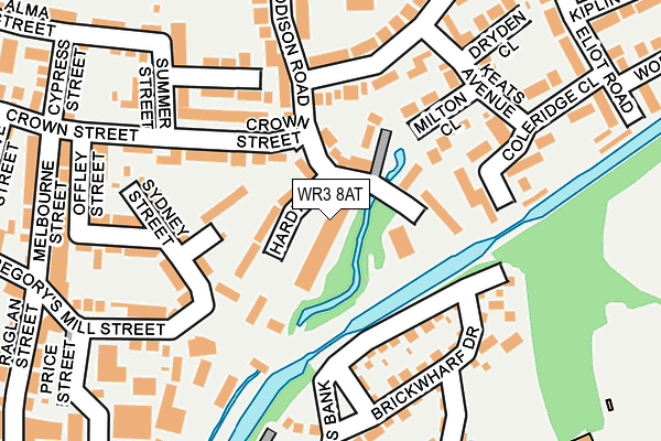 WR3 8AT map - OS OpenMap – Local (Ordnance Survey)