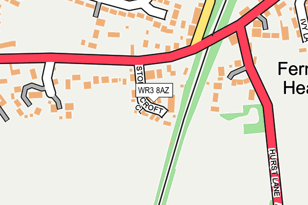 WR3 8AZ map - OS OpenMap – Local (Ordnance Survey)
