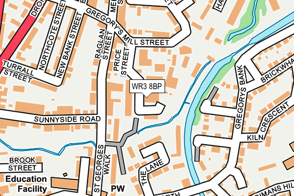 WR3 8BP map - OS OpenMap – Local (Ordnance Survey)