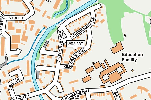WR3 8BT map - OS OpenMap – Local (Ordnance Survey)